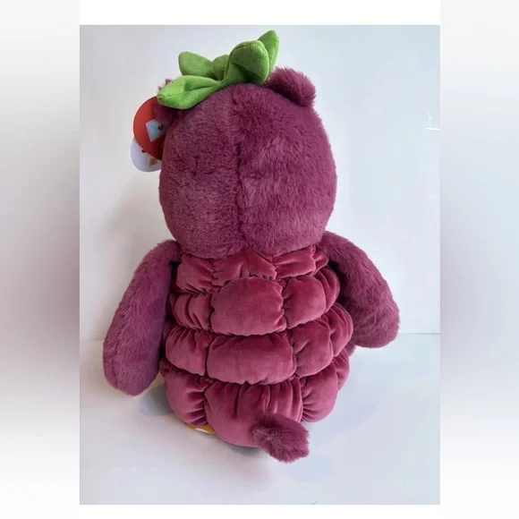 Plush Raspberry Bear Stuffed Animal - Deep Raspberry Berry Color - Picture 2 of 2